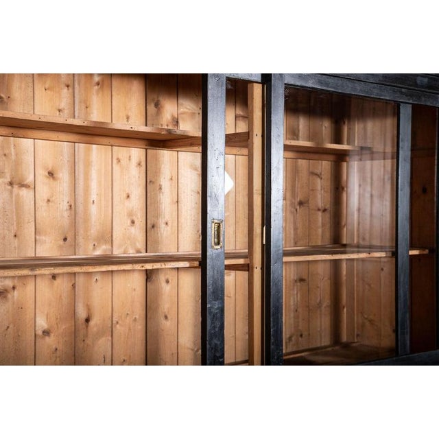 Large English Ebonised Pine Housekeepers Cabinet, 1880 For Sale - Image 15 of 18