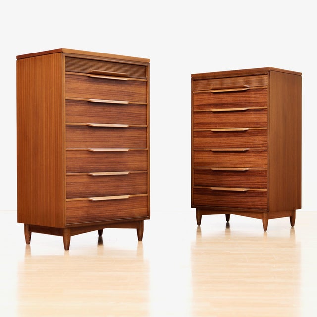 Brown Pair of Tallboy Dressers by White & Newton For Sale - Image 8 of 17