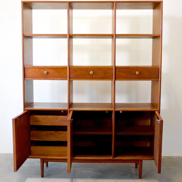 Drexel Declaration Walnut Room Divider Designed by Kipp Stewart & Stewart MacDougall For Sale - Image 9 of 12