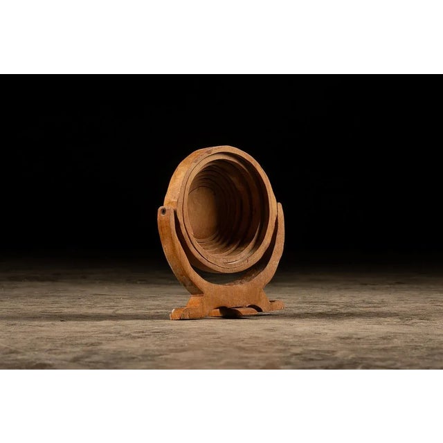 Folk Art Folk Art Wooden Spiral Cut Bowl For Sale - Image 3 of 8