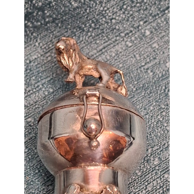 Rare Antique 19th C. 84 Silver Torah Pointer Yad With Besamim Spice Holder Moscow For Sale - Image 11 of 18