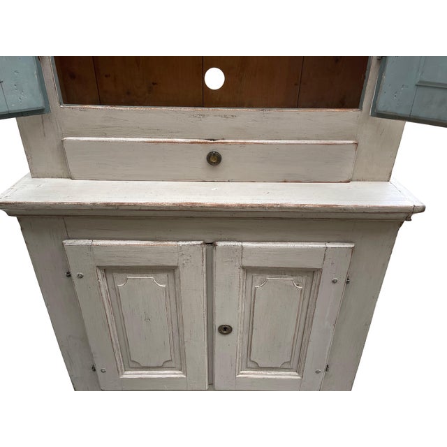 Swedish Gustavian Cupboard/ Highboy in Lime Washed Finish, 19th Century For Sale - Image 4 of 18