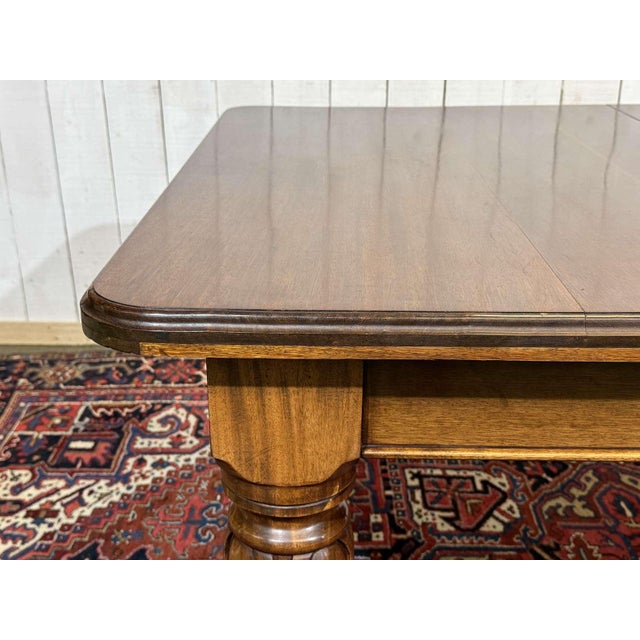 Victorian English Mahogany Table with 3 Extension Leaves, 1950s For Sale - Image 13 of 18