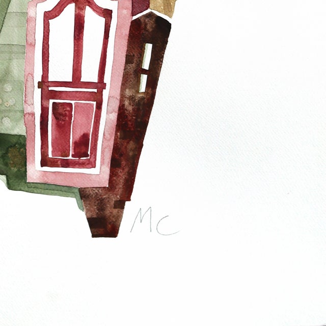 2020s Town House New York - Original New York Architectural Watercolor Painting on Paper For Sale - Image 5 of 7