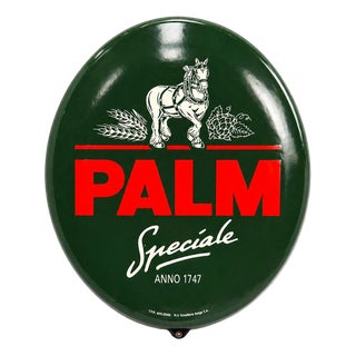 Palm Speciale Enameled Beer Advertising Sign For Sale