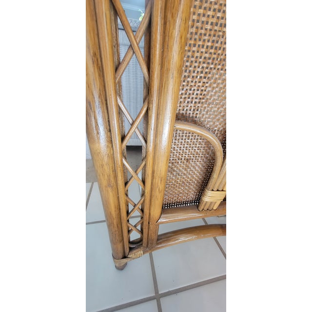 1990's Italian Four-Panel Room Divider in Natural Rattan and Woven Caning For Sale - Image 14 of 16