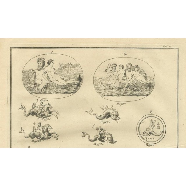 After Bernard de Montfaucon, Antique Roman Marine Deities, Tritons and Sea Gods, 1721, Engraving For Sale - Image 3 of 11