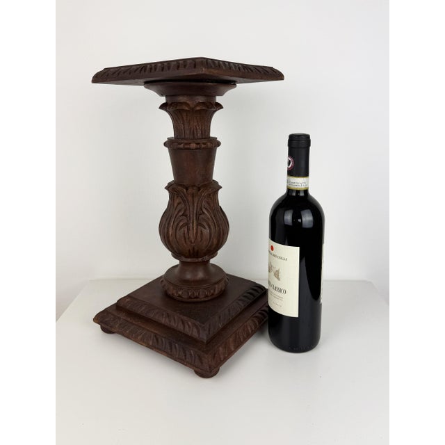 Antique Carved Wood Pedestal, 1890s For Sale - Image 11 of 17