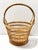 English Vintage Bentwood & Woven Wicker Openwork Basket Easter Gathering Basket For Sale - Image 3 of 11