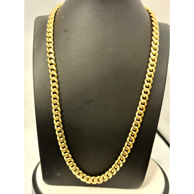 Vintage 14 Karat Yellow Gold 96.7 Gm Miami Cuban Link Italian Chain Unisex, 20" For Sale - Image 17 of 18
