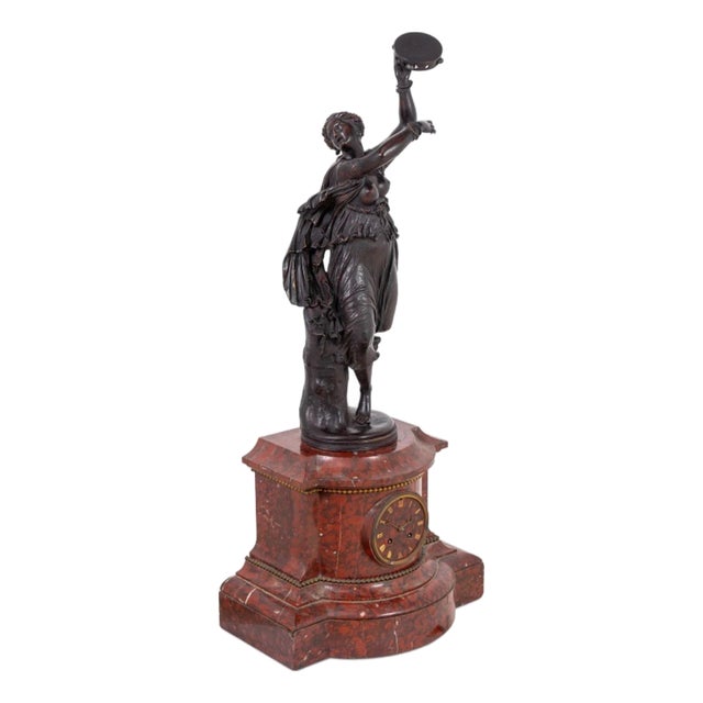 Jean Clesinger "Zingara" Bronze & Marble Clock For Sale