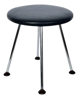 Gilbert Rohde for Troy Sunshade "Flamingo" Chrome Line & Leather Stool, 1940s