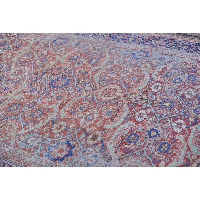 Antique Geometric Jagged Flower Pattern Rug 9.7 x 13 For Sale - Image 11 of 13