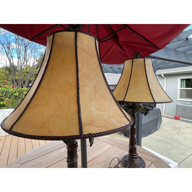 Coastal 1980s Coastal Palm Tree Lamps - a Pair For Sale - Image 3 of 12