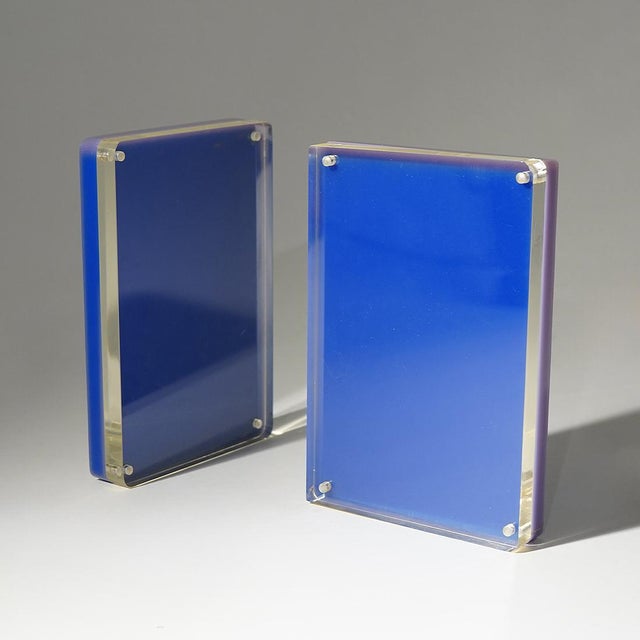 Blue and Clear Photo Frames, 1970s, Set of 2 For Sale - Image 4 of 14