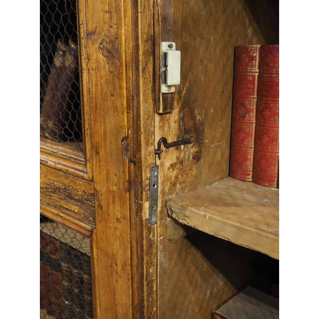 A Circa 1800 Tuscan Pine Bookcase With Wire Panels For Sale - Image 16 of 18