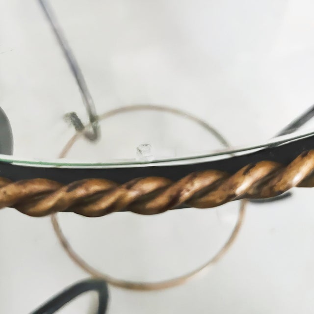 Mid-Century Wrought Iron and Glass Plant Table, 1960s For Sale - Image 6 of 8