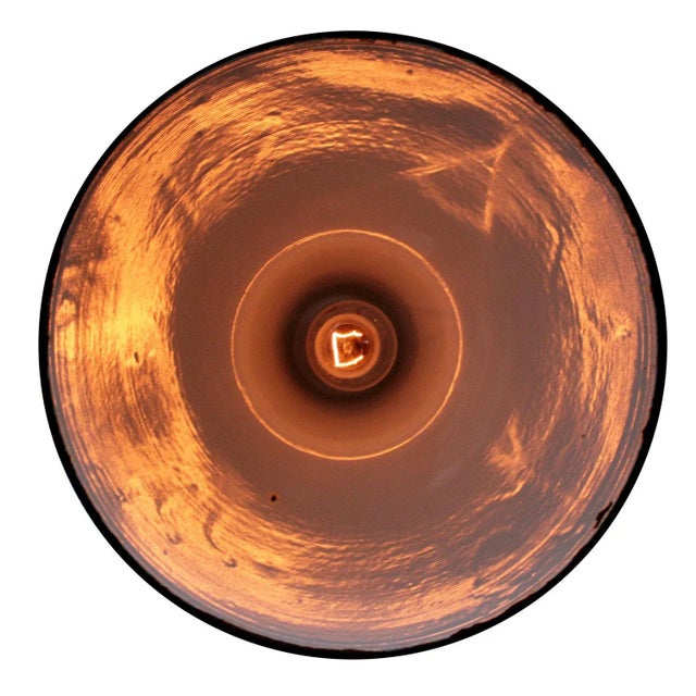 Industrial Vintage German Black Enamel & Bakelite Pendant For Sale - Image 3 of 5