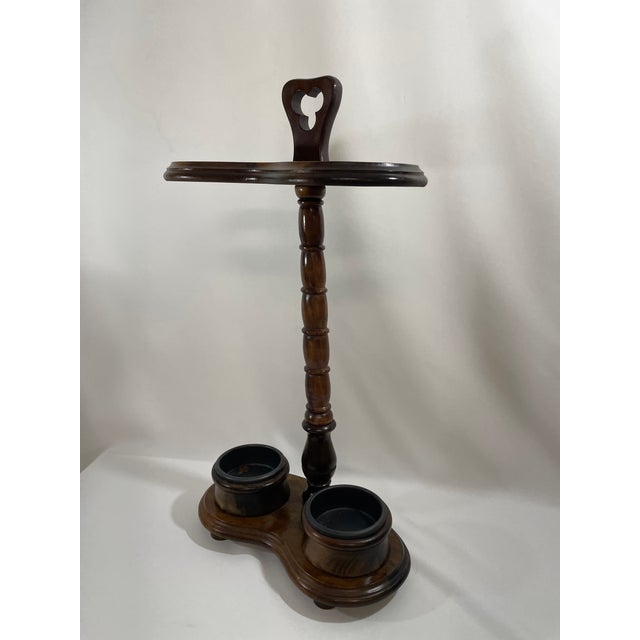 Vintage 1980s Walnut Double Umbrella Stick Stand For Sale - Image 14 of 17