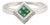 Classic 925 Silver Square-Cut Natural Emerald & Diamond Ring Wedding Gift - Size 7 For Sale