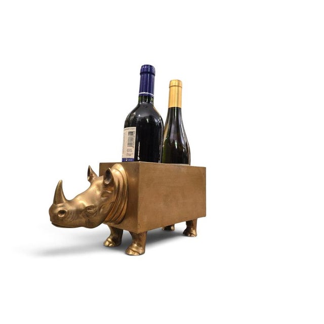 Sculptural Rhinoceros Double Bottle Holder, 1970s For Sale - Image 9 of 13