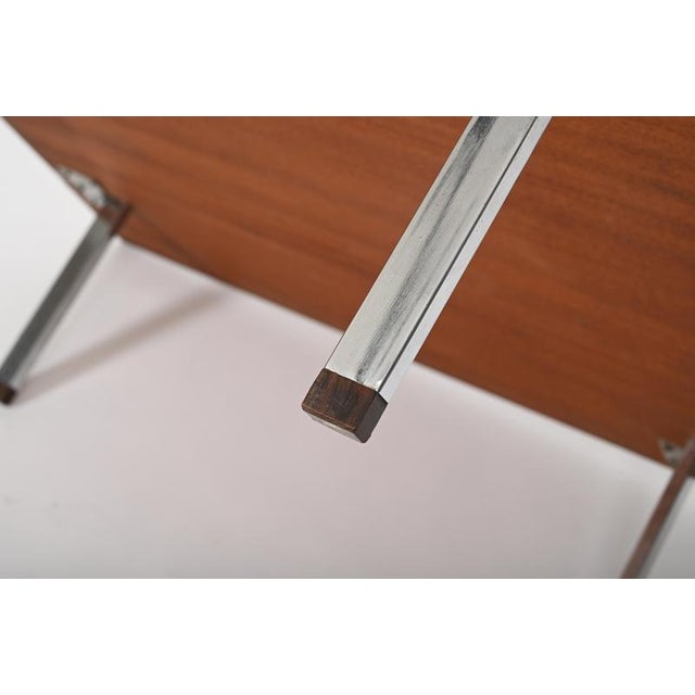 Large Square Coffee Table in Rosewood and Chrome from Pizzetti, Italy, 1970s For Sale - Image 9 of 18