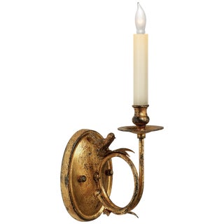 Chapman & Myers for Visual Comfort Signature Perching Bird Sconce in Gilded Iron For Sale
