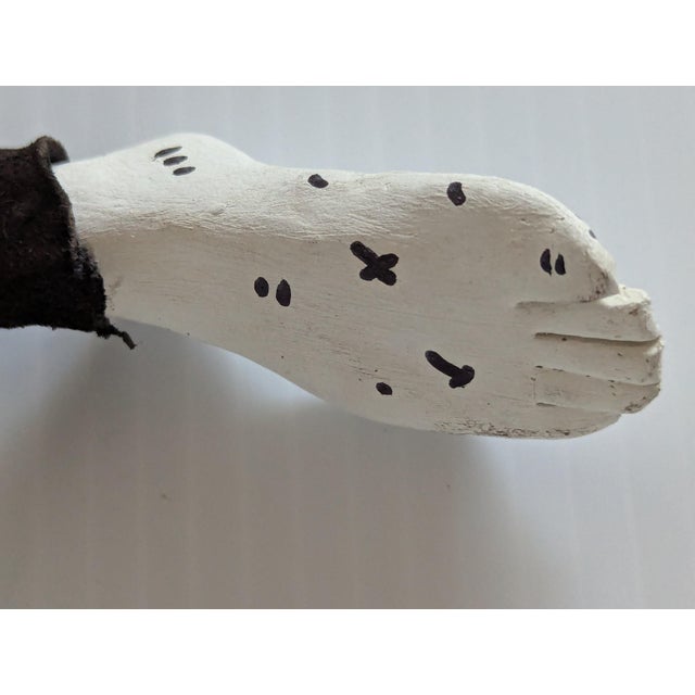 1980s Handcrafted Sandy Fenton Signed Folk Art Multi Media Jester For Sale - Image 5 of 8