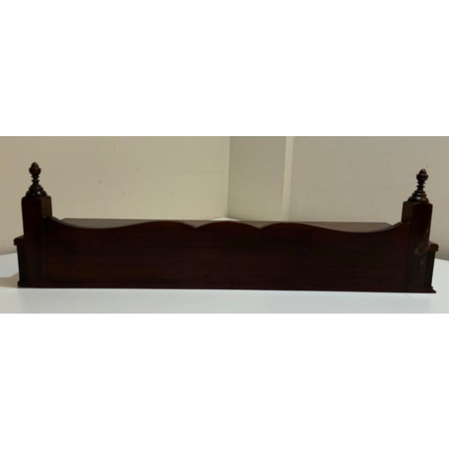 Late 19th Century Antique Mahogany Wood Dresser Box - Serpentine Crest & Finials - 28” English For Sale - Image 5 of 12