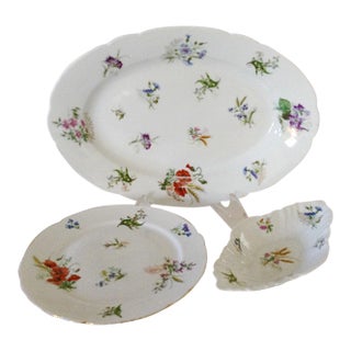 French Spring Wildflower Serving Pieces - Set of 3 For Sale