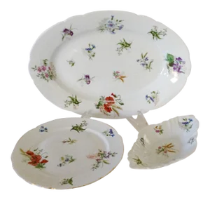 French Spring Wildflower Serving Pieces - Set of 3