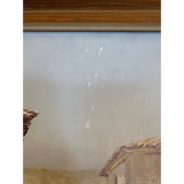Antique White Original Painting of Spanish Town Signed Inigo For Sale - Image 8 of 12