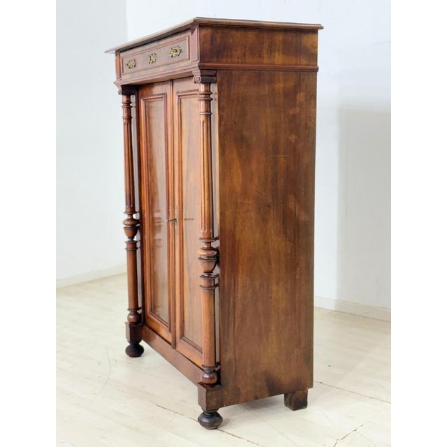 Metal Antique Gründerzeit Cabinet in Wood, 1900 For Sale - Image 7 of 13