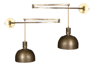Italian Brass Articulated Wall Lights by Albini & Helg, 1960s, Set of 2