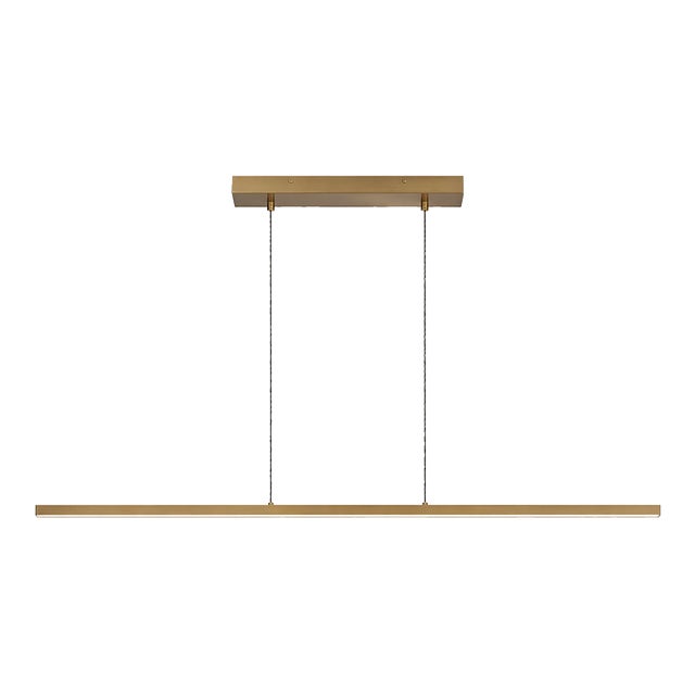 Visual Comfort Essence Linear Pendant Light Fixture in Aged Brass by Sean Lavin For Sale