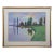 1995 Vintage Realist Landscape Pastel Painting Sailboats Farm by Fleming For Sale