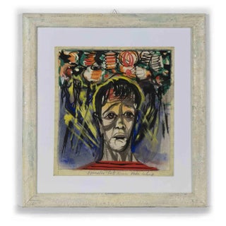 Pierre Emile Lelong, Portrait of Man, Drawing, Mid-20th Century, Framed For Sale