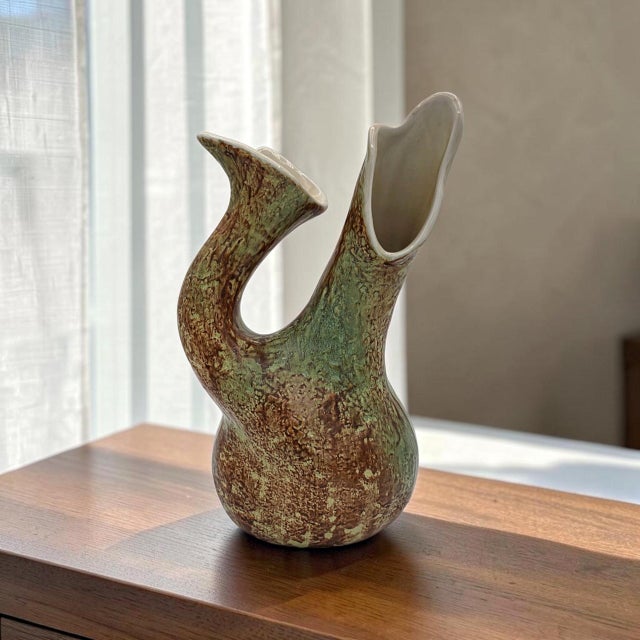 Richard Ginori San Cristoforo 1952 Italian Ceramic Twin-Neck Vase For Sale - Image 14 of 14
