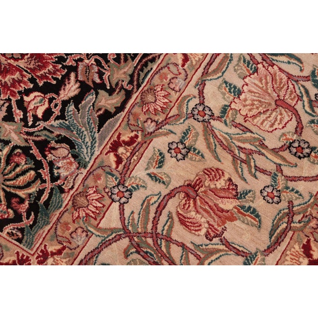 1990s Shabby Chic 1990's Pak-Persian Black/Beige Wool Rug - 8'3'' X 10'3'' For Sale - Image 5 of 9