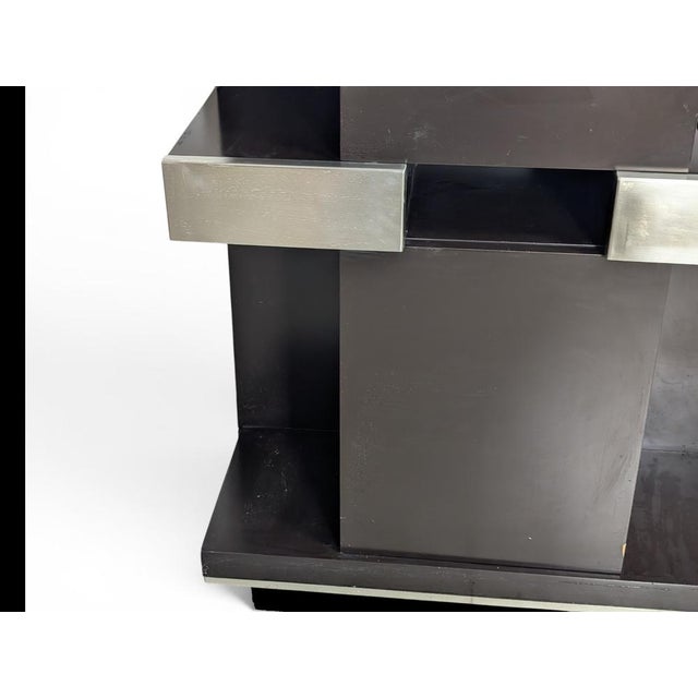 Console Table in Lacquered Wood and Glass, Italy, 1980s For Sale - Image 5 of 13