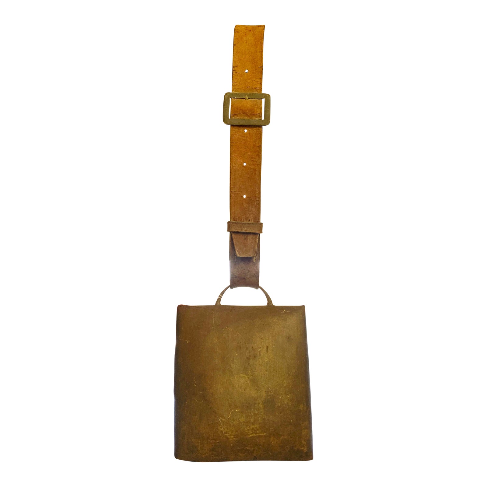Antique Swiss Bronzed Iron Cow Bell Decorative Belt | Chairish