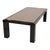 Vintage rectangular coffee table with a sleek design, featuring a black-lacquered metal frame and a thick smoked-glass...