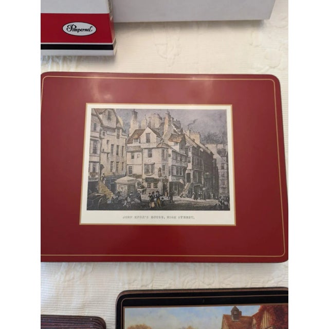 Wood Vintage Pimpernel Placemats, Coasters & Trivet Set- 13 Pieces For Sale - Image 7 of 11