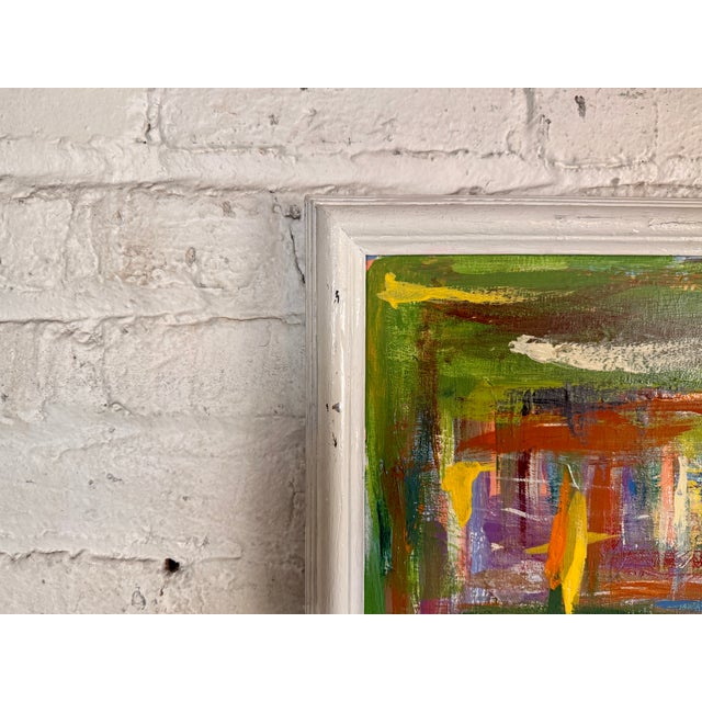 Paint Signed Mid-Century Modern Inspired Abstract Painting For Sale - Image 7 of 9