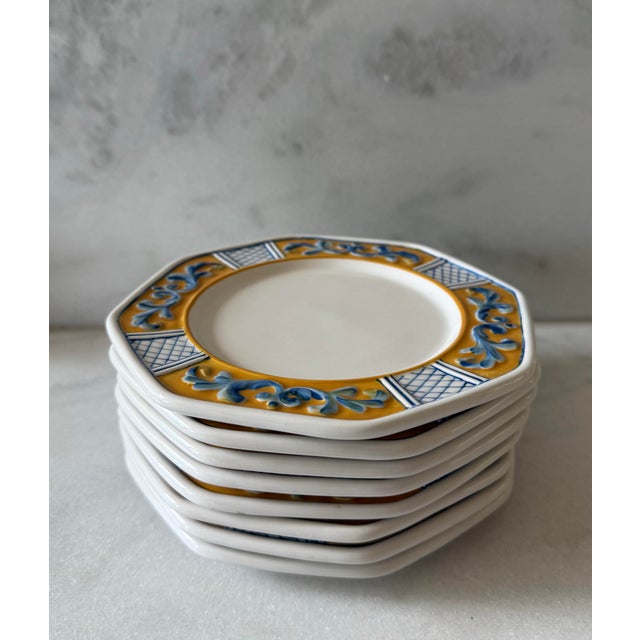 2000 - 2009 Vintage Fitz & Floyd Ricamo Trattoria Small Plates - Set of 8 For Sale - Image 5 of 10