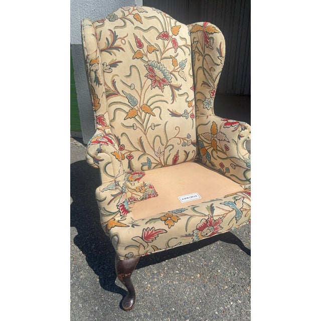 American Stunning Vintage Wingback Armchair by Premium American Furniture Maker Knob Creek. For Sale - Image 3 of 5