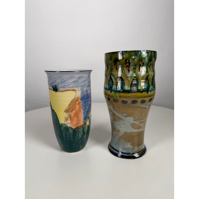 Danish Ceramic Vases from Vensø Danmark & Studio Pottery, 1970s, Set of 2 For Sale - Image 11 of 11
