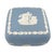 Wedgwood Early 20th Century Wedgwood Blue Jasperware Lidded Trinket Box With Neo Classical Relief For Sale - Image 4 of 11