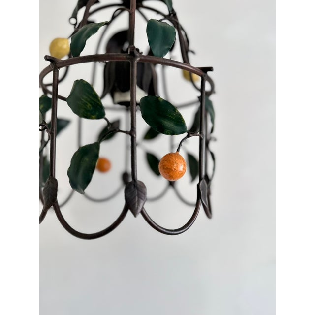 French Citrus Fruit Tole Cage Chandelier by J.P. Ryckaert, 1990s For Sale - Image 16 of 18