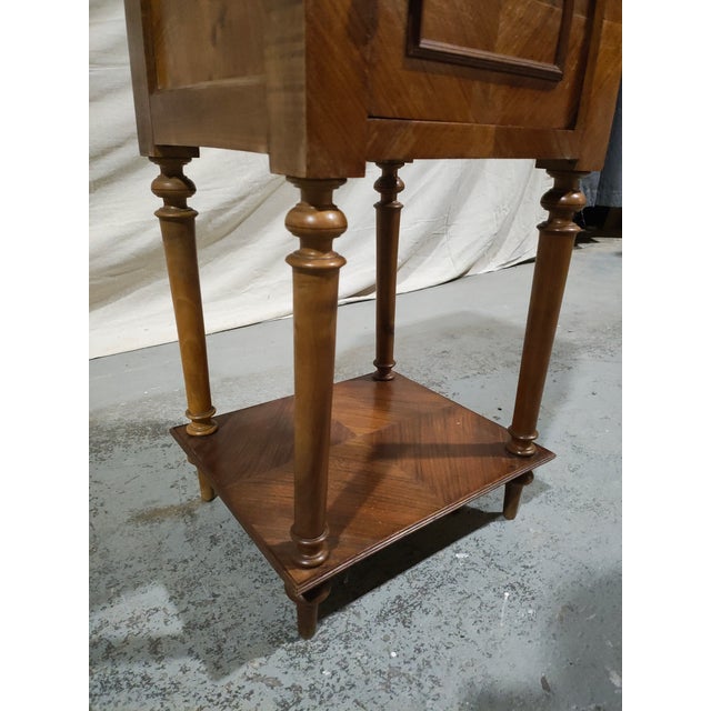 Wood Pair of 19th Century French Louis XVI Marble-Top Chevet Bedside Cabinets, Circa 1880 For Sale - Image 7 of 18
